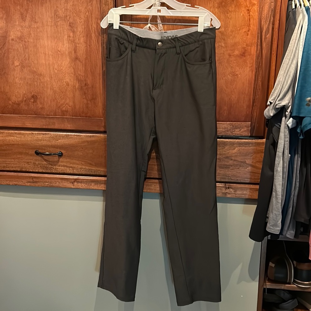 Adidas gray golf pants size 30x32 used but excellent condition.